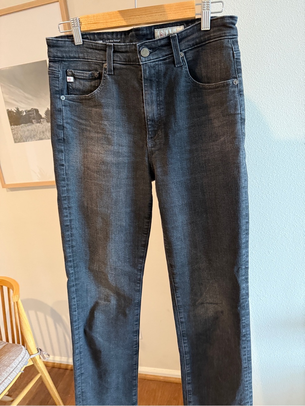 Ag Denim Saige Ankle Straight Jeans - faded Black